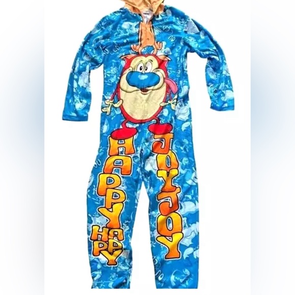 NWT Vintage 90’s ADULT XL Ren & Stimpy Union Suit Onsie Loungewear - Picture 2 of 3